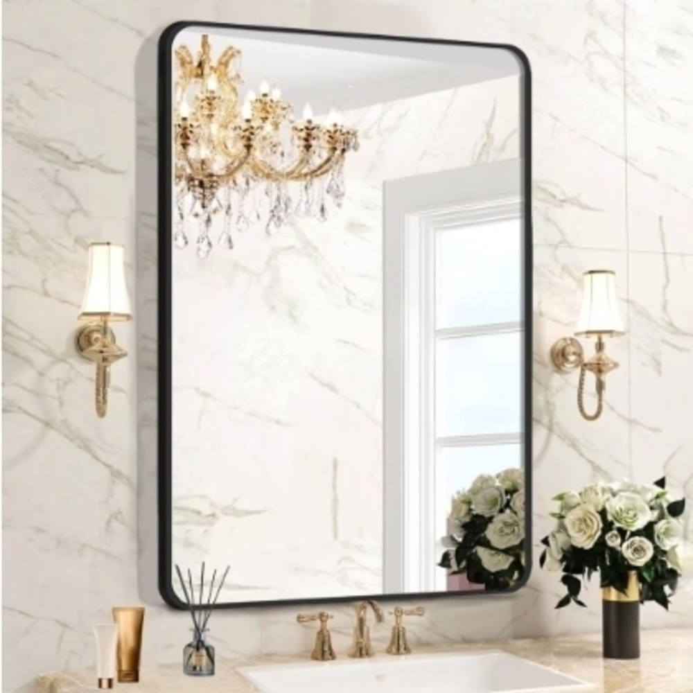 Elegant Black Framed Bathroom Mirror